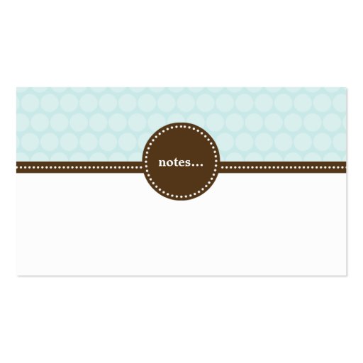 Delightful Dots Mommy Card / Personal Calling Card Business Cards (back side)