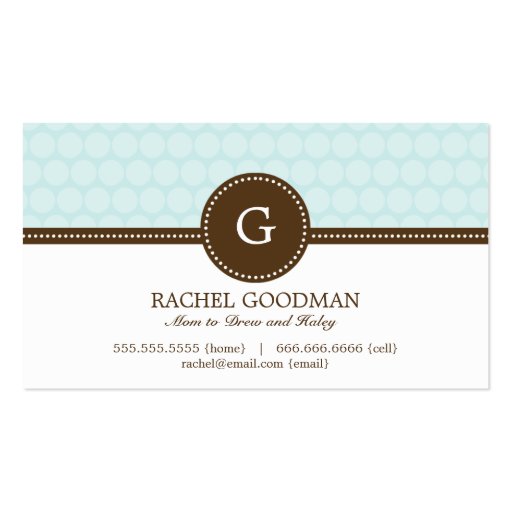 Delightful Dots Mommy Card / Personal Calling Card Business Cards