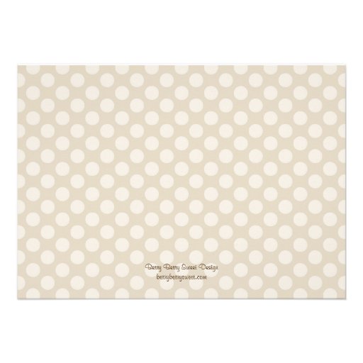 Delightful Dots Photo Christening Invitation Khaki