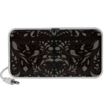 Delightful light brown damask laptop speakers