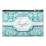 Delightful Robins Egg Blue Damask Travel Bag Travel Accessories Bags
