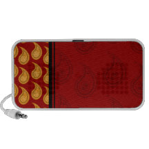 Delightful yellow and red paisley pattern speaker