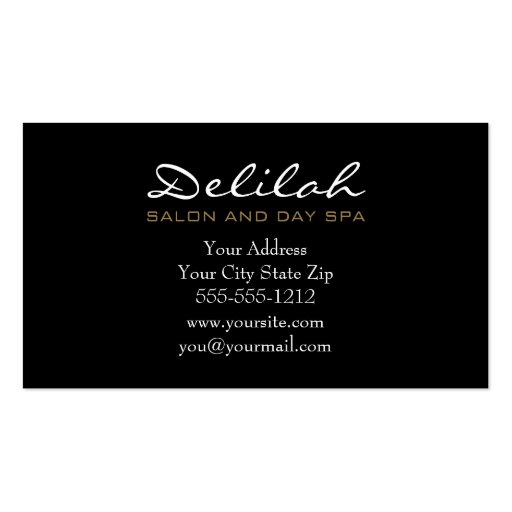 Delilah Leopard Print Black Chic Business Card (back side)