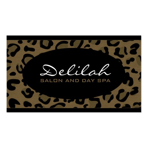 Delilah Leopard Print Black Chic Business Card