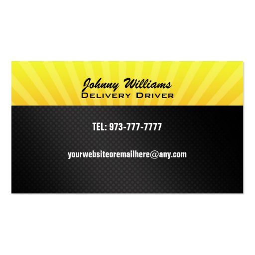 Delivery Truck Business Cards (back side)