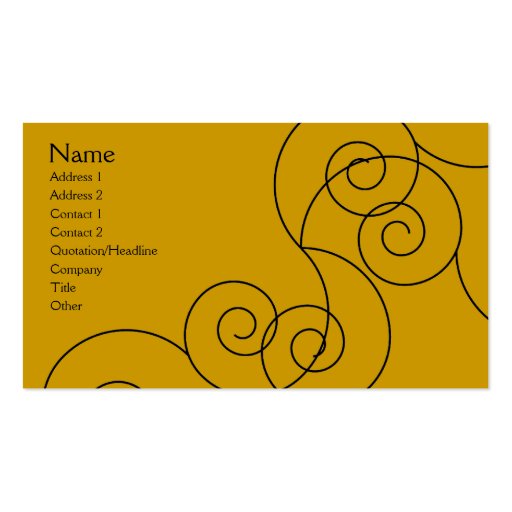 Della - Antique Gold Business Card Templates (front side)