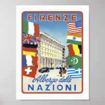 Delle Nazioni de Firenze Albergo sin la frontera Poster