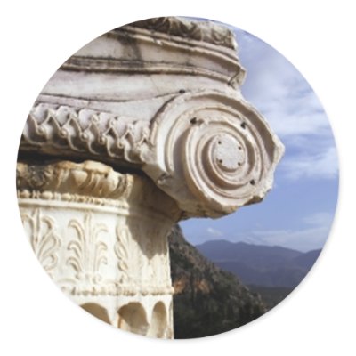 Delphi Temple Round Sticker