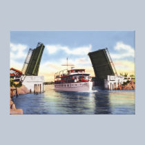 Delray Beach Florida Draw Bridge over Canal canvas prints