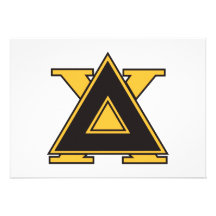 Delta Chi Badge Gold Invitations