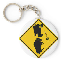 Delta Junction, Alaska, Bison Warning Sign Key Chain