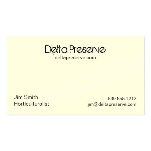Delta Preserve Business Card (back side)