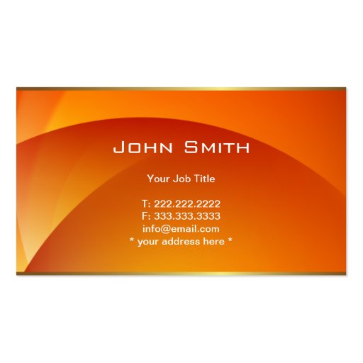 Deluxe Abstract Orange Background Business Card (back side)