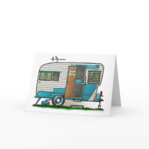 Deluxe Camper Trailer Greeting Cards