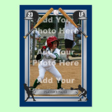 Custom Baseball Card - This do-it-yourself baseball card makes the perfect gift for the little-leaguer in your family. It's not just for kids though as adults can fulfill their fantasies of being featured on their very own baseball card. The card features easy-to-use template fields to insert your own photo and baseball statistics on the back. There is an area to 'engrave' your own name on a silver, metal nameplate. The stats on the back allow for two seasons so you can compare your performance from the previous season. There is also a row to total up the two seasons.