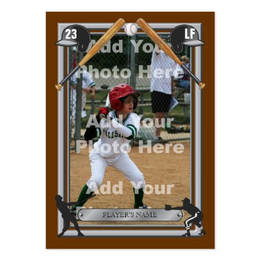 Deluxe Custom Baseball Card Business Card Template (front side)