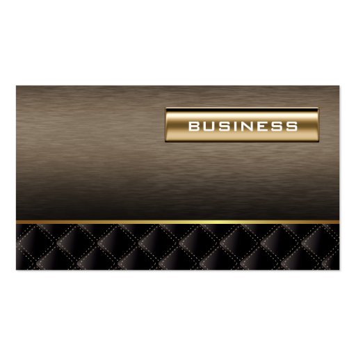 Deluxe Gold & Dark Wood Business Card (front side)