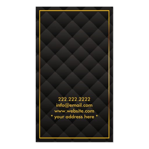 Deluxe Gold Monogram Beautician Business Card (back side)