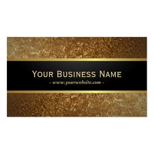 Deluxe Golden Glitter Dark Metallic Business Card (front side)