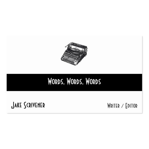 Deluxe Noiseless Retro Typewriter Business Card Templates (front side)