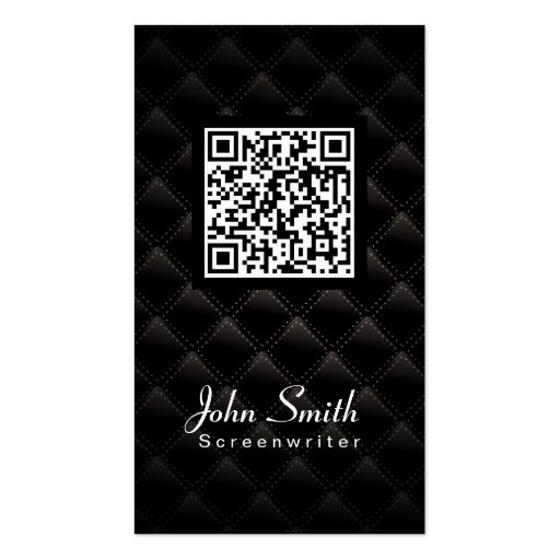 Deluxe QR Code Screenwriter Business Card (front side)