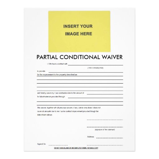 Deluxeforms Partial Conditional Waiver Form Letterhead Zazzle
