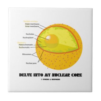 Delve Into My Nuclear Core (Cell Nucleus Attitude) Ceramic Tile