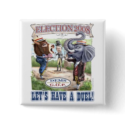 Dem Donkey vs GOP Elephant Button