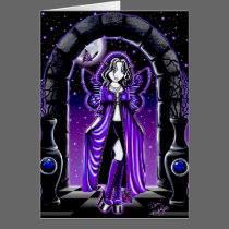 "Demi" Gothic Blue Butterfly Fairy Art Card