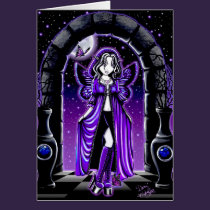 "Demi" Gothic Blue Butterfly Fairy Art Card cards