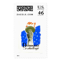Democracy A Challenge 1940 WPA Postage Stamp