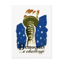 Democracy .. A Challenge - WPA Poster - postcards by wpa_prints Democracy .. A Challenge - WPA Poster - postcards