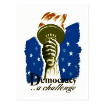 Democracy .. A Challenge - WPA Poster - Postcard