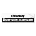 Democracy bumper sticker