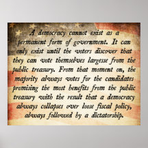 Democracy Cannot Exist Quote Print