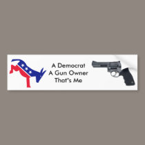 Democrat and A Gun owner bumper stickers
