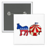 Democrat Circus Donkey Pinback Buttons