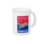Democrat Donkey Mascot America Vote Pitcher