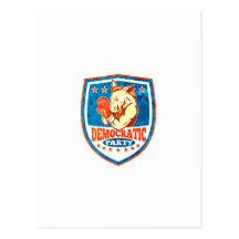 Democrat Donkey Mascot Boxer Shield Postcard