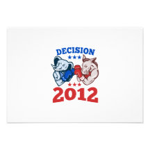 Democrat Donkey Republican Elephant Decision 2012 Custom Invitations
