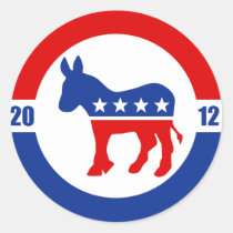 Democrat Donkey Round Sticker stickers