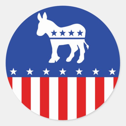 Democrat Donkey Round Sticker | Zazzle