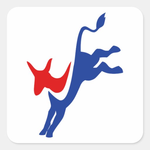 Democrat Donkey Square Sticker