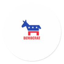Democrat Donkey Round Sticker