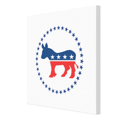 Democrat donkey stretched canvas prints