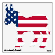 Democrat Donkey with American Flag Room Graphic