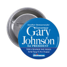 Democrat for Gary Johnson Button