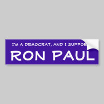 Democrat for Ron Paul bumper stickers