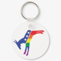 Democrat Gay Pride Donkey keychains