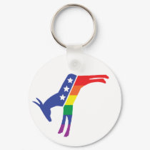 Democrat Gay Pride Donkey keychains by melhi_ Democrat Gay Pride Donkey keychains